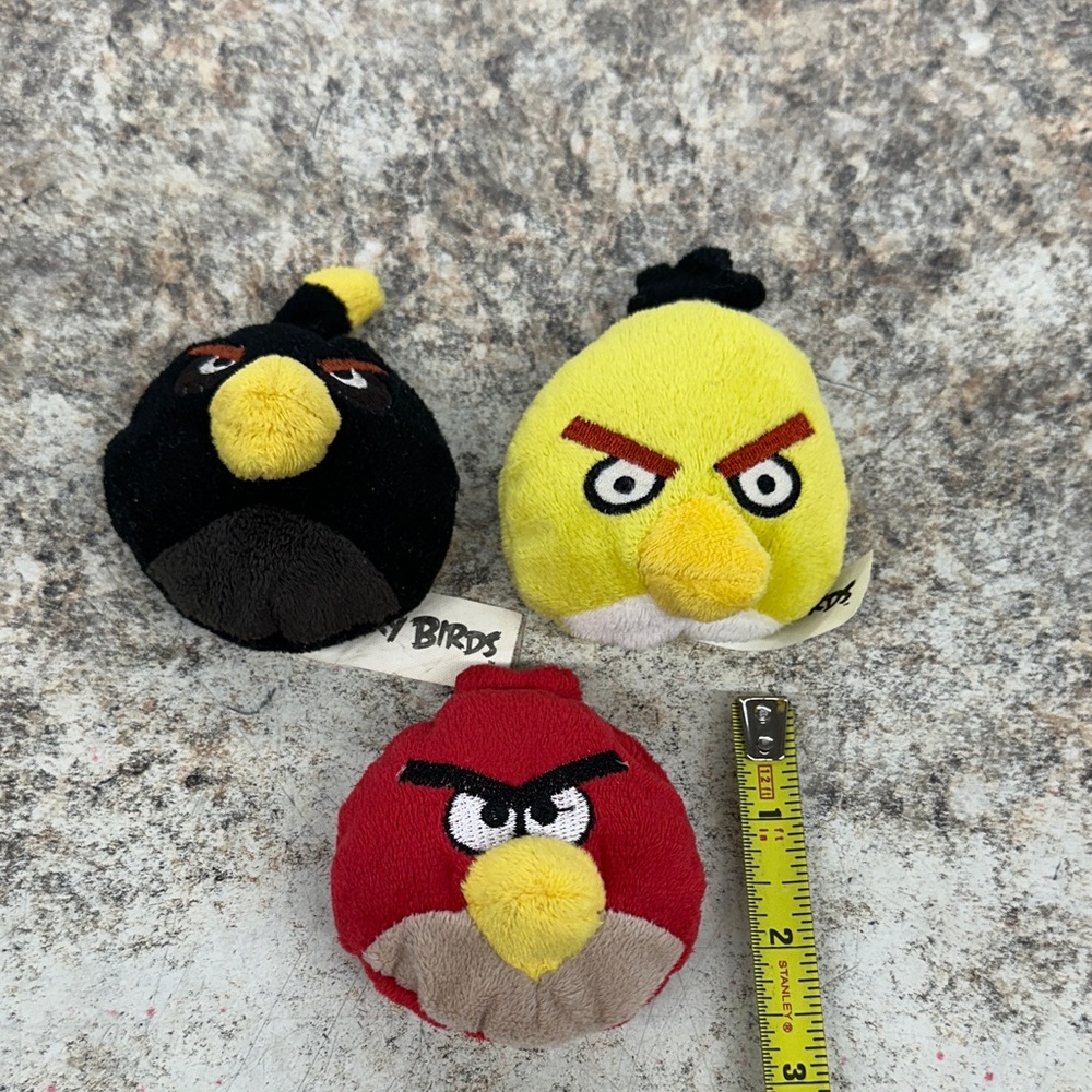 Angry Birds Plush Toy Trio - Red, Black, Yellow…mini